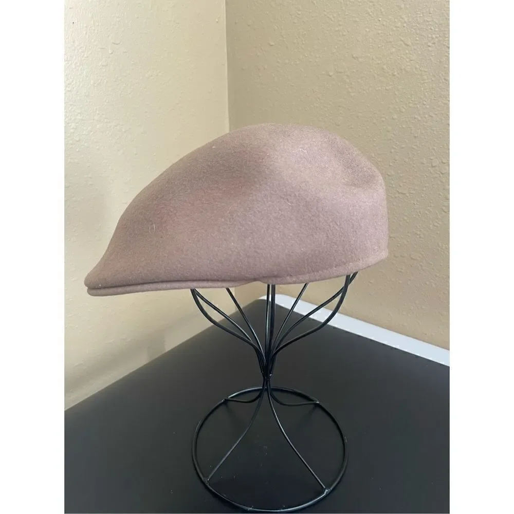 Country Gentleman London Driving Cap Tan 100% Wool Winter Newsboy Hat Size M